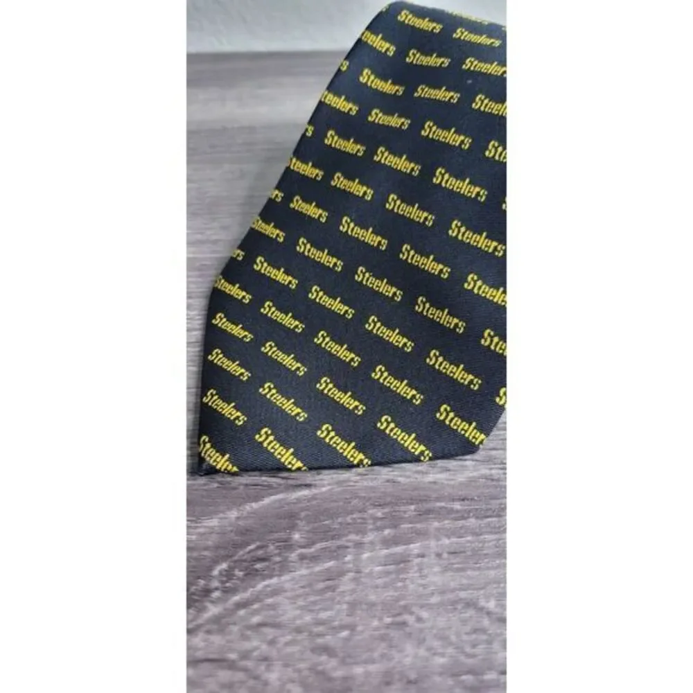 Vintage Pittsburgh Steelers‎ Tie STEEL CURTAIN NFL Polyester Dry Clean Only.